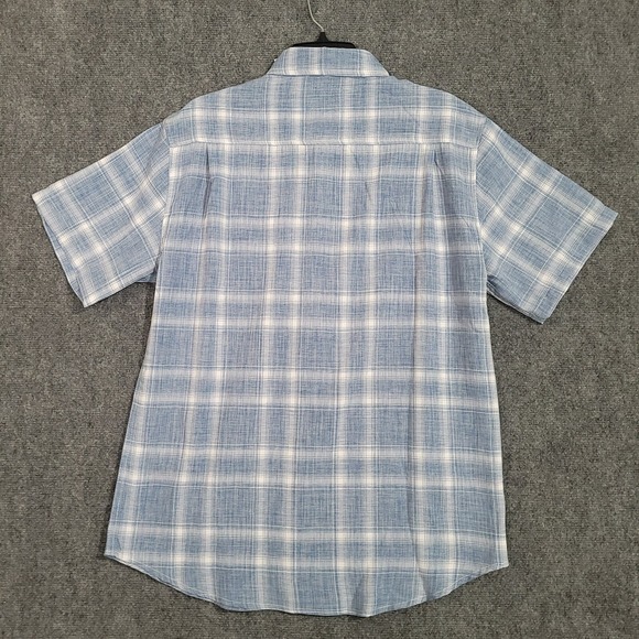 Weatherproof Vintage Performance Short Sleeve Shirt Medium Blue Plaid‎ New - Picture 5 of 9